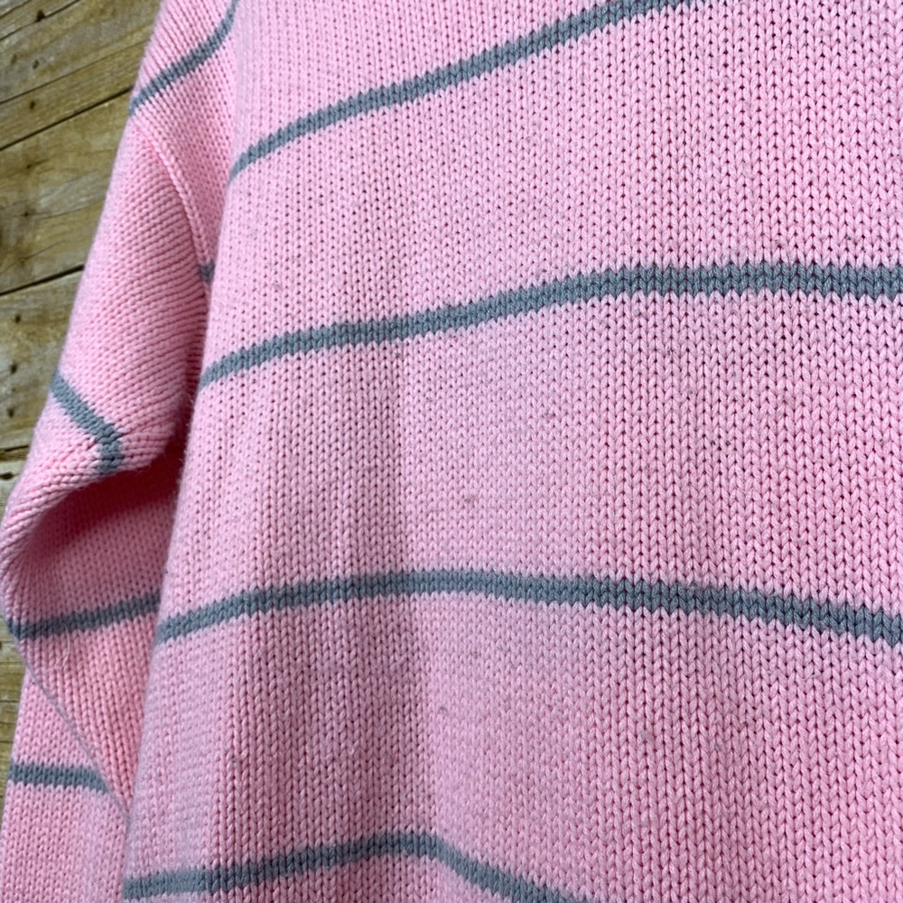 Helium Vintage Acrylic Striped Sweater Pink Grey - Picture 5 of 5